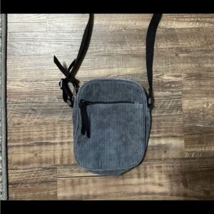 NWOT Grey Corduroy Crossbody Bag